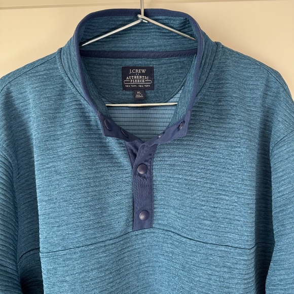 J. Crew Factory Men’s Quilted Knit Pullover Authentic Fleece - Picture 2 of 7